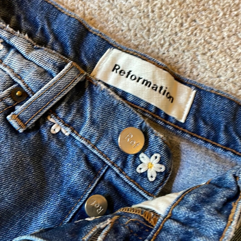 Reformation Blue Jean Shorts